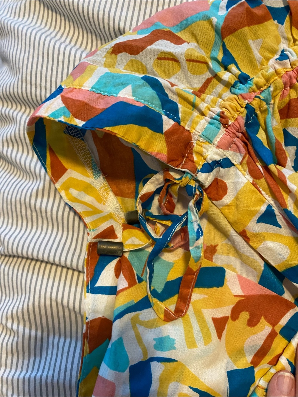 Anthropologie Danielle Kroll Printed Button-Up Top Sleeveless Blouse M - Picture 10 of 14